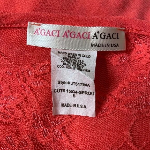 Last Chance👀 Bright Pink A'Gaci Sheer Top - Picture 3 of 3